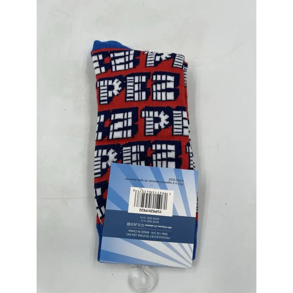 Pez Men's Novelty Crew Socks 1 Pair Multicolor Shoe 6-13